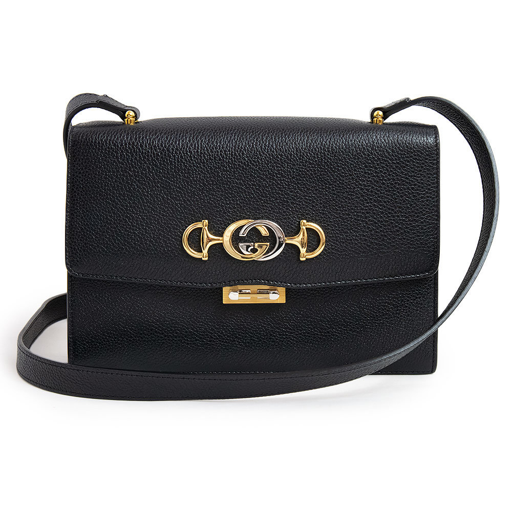 Gucci Zumi Small Shoulder Bag Crossbody Leather Black